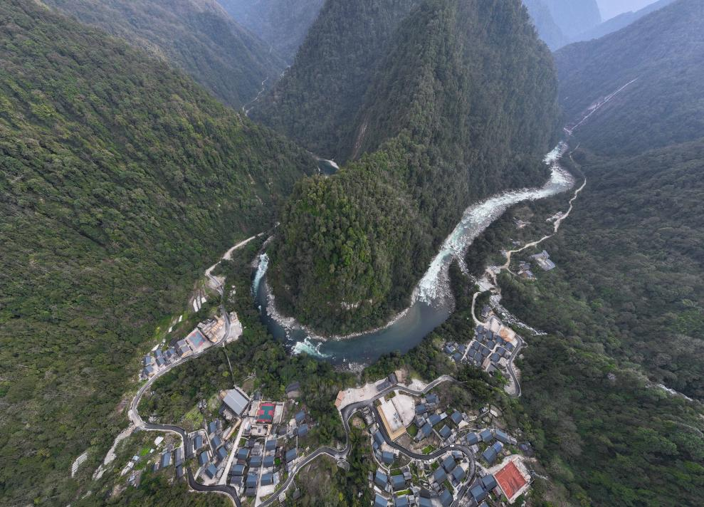 2023年3月10日，獨龍江航拍。